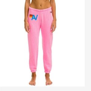 AVIATOR NATION!! NWT size medium neon pink logo sweatpants! SOLD OUT EVERYWHERE!